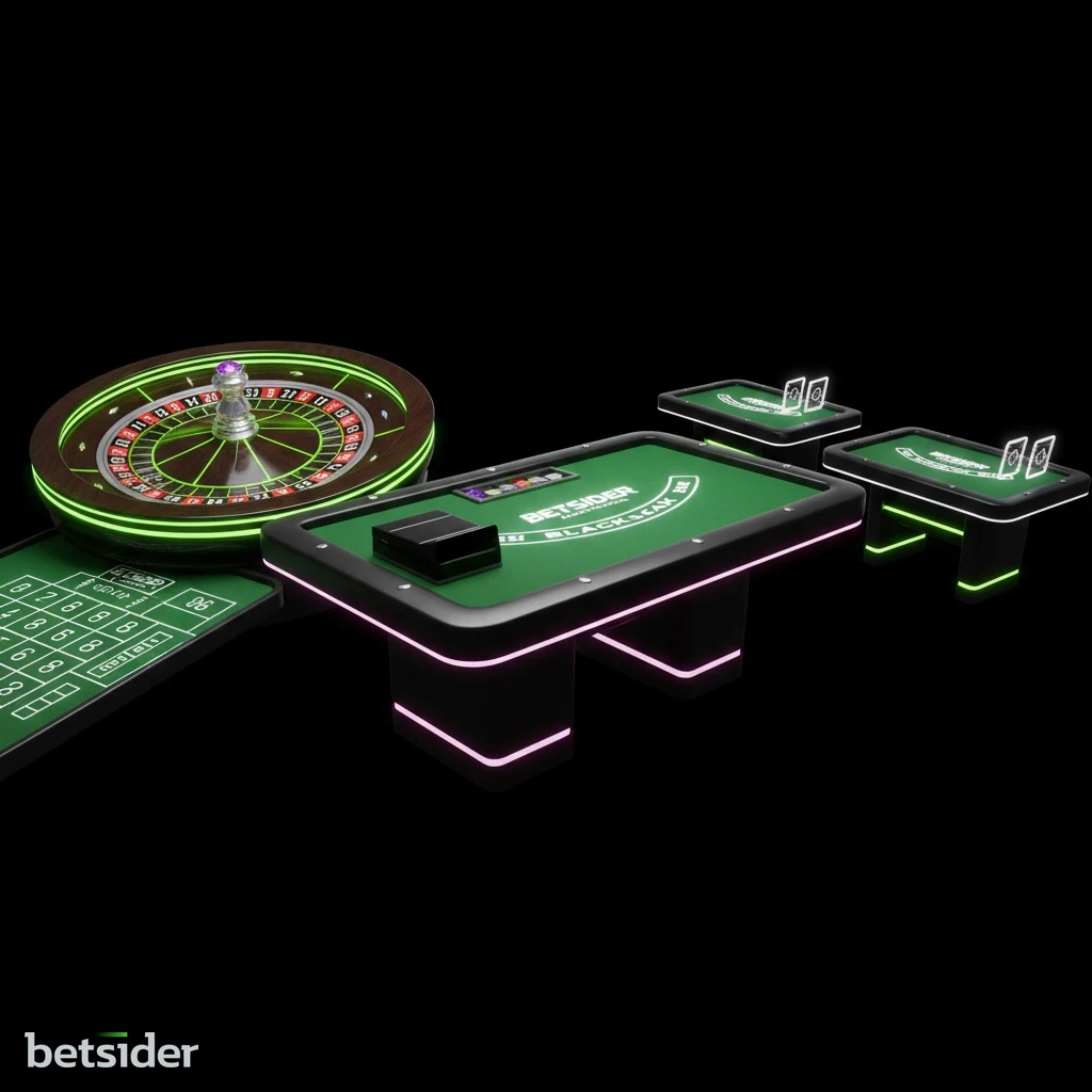 RNG roulette and blackjack tables at Betsider