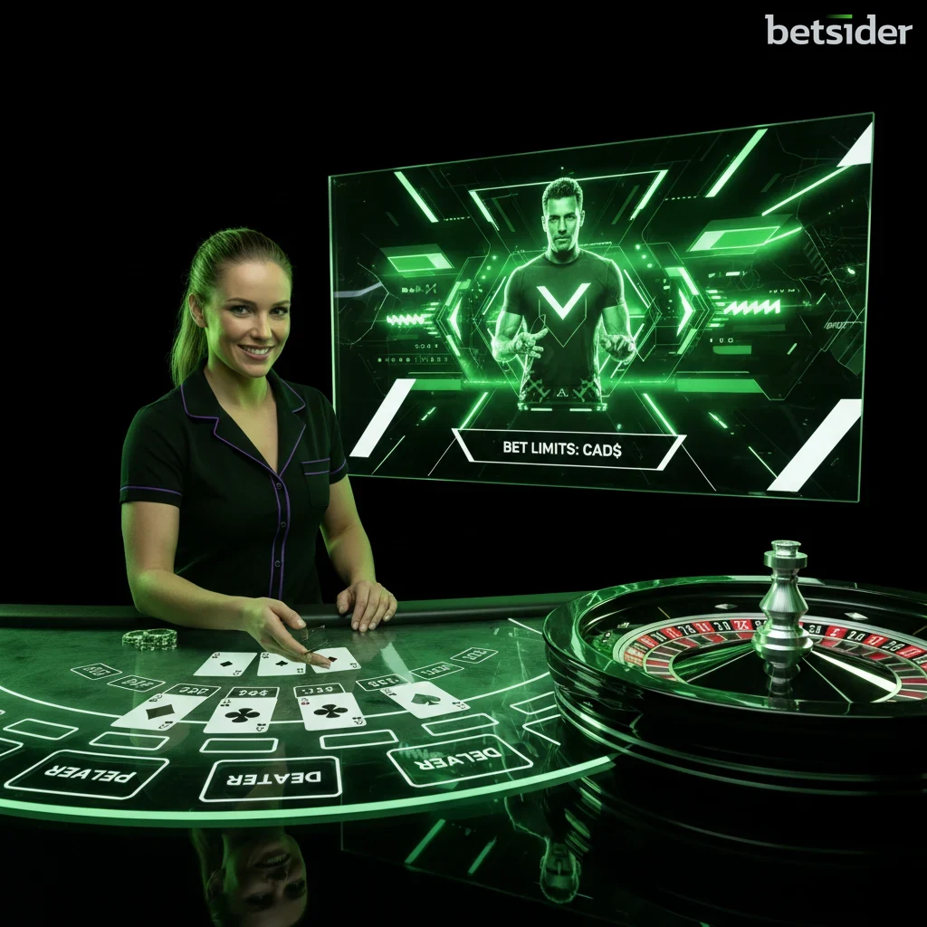 Live dealer blackjack table streamed at Betsider